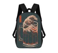 sinyumoney Zaino Scolastico Per Studenti The Great Wave of Beer Zaino Scolastico Per Bambini Stampato in 3D Zaini Da Viaggio Alla Moda Borsa Scolastica Per Ragazzi 17inch