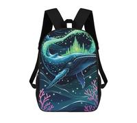 sinyumoney Zaino Scolastico Per Studenti Whale with Castle Fantasy Art Zaino Scolastico Per Bambini Stampato in 3D Zaini Da Viaggio Alla Moda Borsa Scolastica Per Ragazzi 17inch