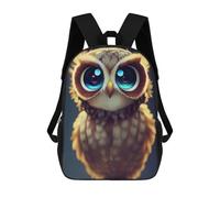 sinyumoney Zaino Scolastico Per Studenti Whimsical Owl Illustration Zaino Scolastico Per Bambini Stampato in 3D Zaini Da Viaggio Alla Moda Borsa Scolastica Per Ragazzi 17inch
