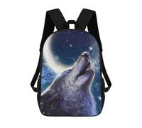 sinyumoney Zaino Scolastico Per Studenti Wolf Howling at Moon Zaino Scolastico Per Bambini Stampato in 3D Zaini Da Viaggio Alla Moda Borsa Scolastica Per Ragazzi 17inch