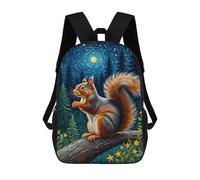 sinyumoney Zaino scolastico Silhouette of A Deer Borsa per libri per ragazzi e ragazze, borsa da scuola, borsa per studenti, borsa da viaggio per affari, borsa da lavoro, Squirrel Starry Night, 17"