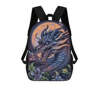 sinyumoney Zaino scolastico Silhouette of A Deer Borsa per libri per ragazzi e ragazze, borsa da scuola, borsa per studenti, borsa da viaggio per affari, borsa da lavoro, Drago blu, 17"