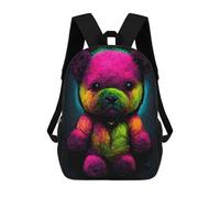 sinyumoney Zaino scolastico stampato 3D con tasche grandi per bambini, zaino per ragazzi e ragazze, borsa da scuola per bambini, Neon Rainbow Teddy Bear, 17"