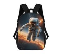 sinyumoney Zaino scolastico stampato 3D per bambini Easter Bunny with Eggs Borse per libri, Borse Da Viaggio Scuola Grande Capacità Per Bambini/Studenti/Adulti, Astronaut In Red Galaxy, 17"