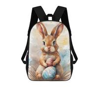 sinyumoney Zaino scolastico stampato 3D per bambini Easter Bunny with Eggs Borse per libri, Borse Da Viaggio Scuola Grande Capacità Per Bambini/Studenti/Adulti, Easter Bunny With Colorful Eggs, 17"