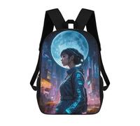sinyumoney Zaino scolastico stampato 3D per bambini grande capacità flash grande borsa da viaggio, zaino alla moda per bambini, zaino casual, Gazing At The Future, 17"