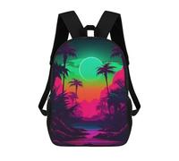 sinyumoney Zaino scolastico stampato 3D per bambini grande capacità flash grande borsa da viaggio, zaino alla moda per bambini, zaino casual, Intenso Retro Radiance, 17"