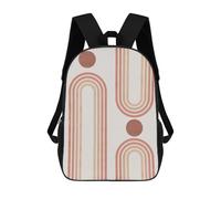 sinyumoney Zaino scolastico stampato 3D per bambini minimalista floreale 45 zaino scolastico per bambini, borsa da viaggio, borsa per libri alla moda, grande capienza, Linee curve 3, 17"