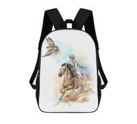 sinyumoney Zaino scolastico stampato 3D per bambini, stile alla moda, per ragazzi, studenti delle scuole elementari e college, Arabic Horse Fantino, 17"