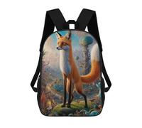 sinyumoney Zaino scolastico stampato 3D per bambini Surreal Grizzly Bear, grande capacità, ideale per viaggi, alla moda e casual, Mistico Fox Incontri, 17"