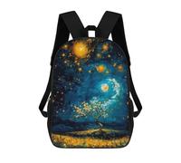 sinyumoney Zaino scolastico stampato 3D per bambini Surreal Grizzly Bear, grande capacità, ideale per viaggi, alla moda e casual, Starlit Blossoms, 17"