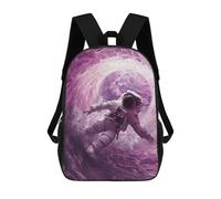sinyumoney Zaino scolastico stampato 3D per bambini, zaino per bambini e ragazze, borsa da scuola per bambini, Astronaut Space Surfer, 17"