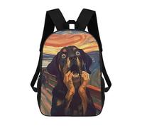 sinyumoney Zaino scolastico stampato 3D per bambini, zaino per bambini, zaino da viaggio per ragazzi e ragazze, The Scream Of Dog, 17"