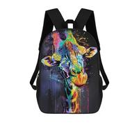 sinyumoney Zaino scolastico stampato 3D per ragazzi e ragazze, stile casual e alla moda, ideale per la scuola o i viaggi., Giraffe Popart Painting, 17"