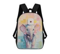 sinyumoney Zaino scolastico stampato 3D per ragazzi e ragazze, stile casual e alla moda, ideale per la scuola o i viaggi., Elephant With Toilet Paper, 17"