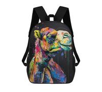 sinyumoney Zaino scolastico stampato 3D per ragazzi e ragazze, stile casual e alla moda, ideale per la scuola o i viaggi., Camel Popart Painting, 17"