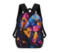 sinyumoney Zaino scolastico stampato 3D per ragazzi e ragazze, stile casual e alla moda, ideale per la scuola o i viaggi., Espressionista Geometry Butterfly, 17"