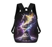 sinyumoney Zaino scolastico stampato 3D per ragazzi e ragazze, stile casual e alla moda, ideale per la scuola o i viaggi., Pawn Of Night Chess, 17"