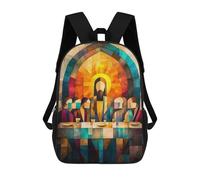 sinyumoney Zaino scolastico stampato 3D per ragazzi e ragazze, stile casual e alla moda, ideale per la scuola o i viaggi., Modern Cubist Vision Of The Last Supper, 17"