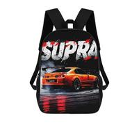 sinyumoney Zaino scolastico stampato 3D per ragazzi e ragazze, stile casual e alla moda, ideale per la scuola o i viaggi., Orange Supra Car Art, 17"