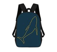 sinyumoney Zaino scolastico stampato 3D per ragazzi e ragazze, stile casual e alla moda, ideale per la scuola o i viaggi., Whale Silhouette Popart, 17"