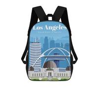 sinyumoney Zaino scolastico stampato 3D per ragazzi e ragazze, stile casual e alla moda, ideale per la scuola o i viaggi., Travel To la, 17"