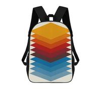 sinyumoney Zaino scolastico stampato 3D per ragazzi e ragazze, stile casual e alla moda, ideale per la scuola o i viaggi., Colorful Geometric 05, 17"