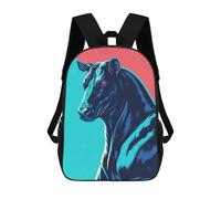 sinyumoney Zaino scolastico stampato 3D per ragazzi e ragazze, stile casual e alla moda, ideale per la scuola o i viaggi., Stilized Bull Illustration With Bold Colors, 17"