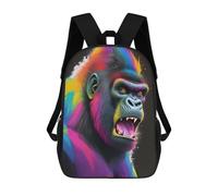 sinyumoney Zaino Scolastico Stampato 3D Synthwave Sunset Car Libro Zaini Alla Moda Grande Capacità Zaini Da Viaggio Per Bambini, Splash Art Gorilla, 17"