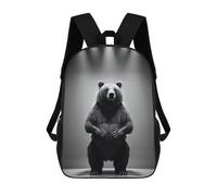 sinyumoney Zaino Scolastico Stampato 3D Synthwave Sunset Car Libro Zaini Alla Moda Grande Capacità Zaini Da Viaggio Per Bambini, Bear Photo Funny, 17"