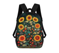 sinyumoney Zaino Scolastico Stampato 3D Synthwave Sunset Car Libro Zaini Alla Moda Grande Capacità Zaini Da Viaggio Per Bambini, Sunflower Flower Decor, 17"