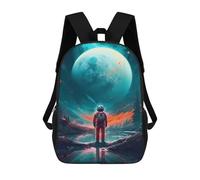 sinyumoney Zaino Scolastico Stampato 3D Synthwave Sunset Car Libro Zaini Alla Moda Grande Capacità Zaini Da Viaggio Per Bambini, Astronaut Kosmonaut, 17"