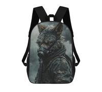 sinyumoney Zaino Scolastico Stampato 3D Synthwave Sunset Car Libro Zaini Alla Moda Grande Capacità Zaini Da Viaggio Per Bambini, Gas Mask Wolf, 17"