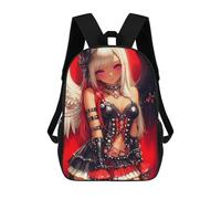 sinyumoney Zaino Scolastico Stampato in 3D Angel with Red And White Hair Zaino Per Bambini, Borsa Per Libri, Zainetti Carini, Impermeabile, Alla Moda, Casual, Per Bambini 17inch