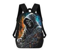 sinyumoney Zaino Scolastico Stampato in 3D Artistic Grim Reaper Illustration Zaino Per Bambini, Borsa Per Libri, Zainetti Carini, Impermeabile, Alla Moda, Casual, Per Bambini 17inch
