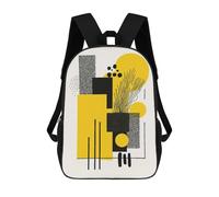 sinyumoney Zaino Scolastico Stampato in 3D Bold Yellow & Black Geometric Abstract Minimalist Art, Borse Per Libri 17inch, Zaini Alla Moda, Zaini Di Grande Capacità, Zaini Da Viaggio Per Bambini