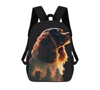 sinyumoney Zaino Scolastico Stampato in 3D Cavalier King Forest Retro Zaino Per Bambini, Borsa Per Libri, Zainetti Carini, Impermeabile, Alla Moda, Casual, Per Bambini 17inch