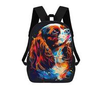 sinyumoney Zaino Scolastico Stampato in 3D Colorful Cavalier King Charles Spaniel Art-2 Zaino Per Bambini, Borsa Per Libri, Zainetti Carini, Impermeabile, Alla Moda, Casual, Per Bambini 17inch