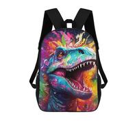 sinyumoney Zaino Scolastico Stampato in 3D Colorful Dinosaur Artwork Zaino Per Bambini, Borsa Per Libri, Zainetti Carini, Impermeabile, Alla Moda, Casual, Per Bambini 17inch