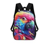 sinyumoney Zaino Scolastico Stampato in 3D Colorful Parrot Artwork -3 Zaino Per Bambini, Borsa Per Libri, Zainetti Carini, Impermeabile, Alla Moda, Casual, Per Bambini 17inch
