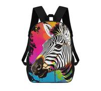 sinyumoney Zaino Scolastico Stampato in 3D Colorful Zebra Art Print -1 Zaino Per Bambini, Borsa Per Libri, Zainetti Carini, Impermeabile, Alla Moda, Casual, Per Bambini 17inch
