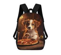 sinyumoney Zaino Scolastico Stampato in 3D Cute Dog Puppy Pizza Food Zaino Per Bambini, Borsa Per Libri, Zainetti Carini, Impermeabile, Alla Moda, Casual, Per Bambini 17inch