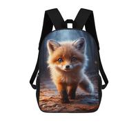 sinyumoney Zaino Scolastico Stampato in 3D Cute Fox in Forest Zaino Per Bambini, Borsa Per Libri, Zainetti Carini, Impermeabile, Alla Moda, Casual, Per Bambini 17inch