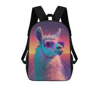 sinyumoney Zaino Scolastico Stampato in 3D Disco Party Retro Llama Zaino Per Bambini, Borsa Per Libri, Zainetti Carini, Impermeabile, Alla Moda, Casual, Per Bambini 17inch