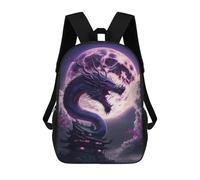 sinyumoney Zaino Scolastico Stampato in 3D Dragon Moonlit Night Zaino Per Bambini, Borsa Per Libri, Zainetti Carini, Impermeabile, Alla Moda, Casual, Per Bambini 17inch