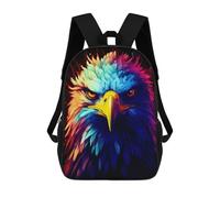 sinyumoney Zaino Scolastico Stampato in 3D Eagle Face Colorful Zaino Per Bambini, Borsa Per Libri, Zainetti Carini, Impermeabile, Alla Moda, Casual, Per Bambini 17inch