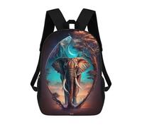 sinyumoney Zaino Scolastico Stampato in 3D Elephant Magic Kingdom Zaino Per Bambini, Borsa Per Libri, Zainetti Carini, Impermeabile, Alla Moda, Casual, Per Bambini 17inch