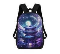 sinyumoney Zaino Scolastico Stampato in 3D Enchanted Pagoda Night Sky -3 Zaino Per Bambini, Borsa Per Libri, Zainetti Carini, Impermeabile, Alla Moda, Casual, Per Bambini 17inch