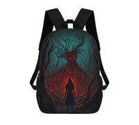 sinyumoney Zaino Scolastico Stampato in 3D Forest Spirit Encounter Zaino Per Bambini, Borsa Per Libri, Zainetti Carini, Impermeabile, Alla Moda, Casual, Per Bambini 17inch