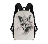 sinyumoney Zaino Scolastico Stampato in 3D Fox Head In Charcoal Zaino Per Bambini, Borsa Per Libri, Zainetti Carini, Impermeabile, Alla Moda, Casual, Per Bambini 17inch